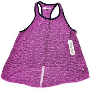 Vans Active Tank Top Women Medium Pink Black Stripes Skater Beach New with Tags